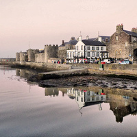 Buy canvas prints of  Caernarfon Harbour Front.  by Lilian Marshall