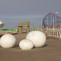 Buy canvas prints of  South Promenade Blackpool. by Lilian Marshall