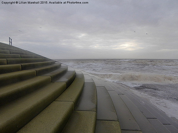  A Grey Day at Cleveleys.  Picture Board by Lilian Marshall