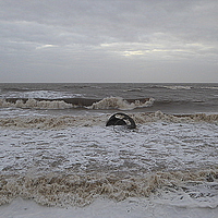 Buy canvas prints of  A Grey Day at Cleveleys.  by Lilian Marshall