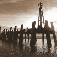 Buy canvas prints of  St Annes Pier in Sepia.  by Lilian Marshall