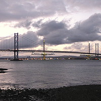 Buy canvas prints of Dusk over the Forth Road Bridge. by Lilian Marshall