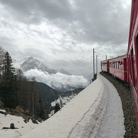 Buy canvas prints of Bernina Train in the Swiss Alps. by Lilian Marshall