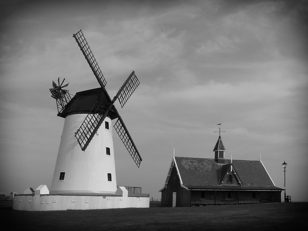 Lytham Windmill and Lifeboat Station Picture Board by Lilian Marshall