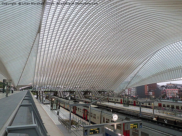 Liege-Guillemins Railway station.  Picture Board by Lilian Marshall
