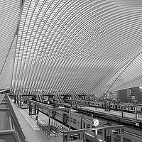Buy canvas prints of Liege -Guillemins Railway Station. by Lilian Marshall