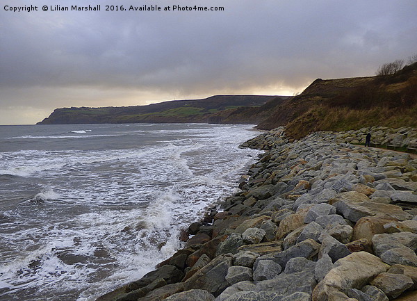 Rugged North Yorkshire Coastline Picture Board by Lilian Marshall