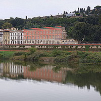 Buy canvas prints of A grey day on the River Arno. Florence. by Lilian Marshall
