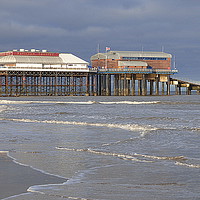 Buy canvas prints of Cromer Pavillion Theatre and Lifeboat Station by Lilian Marshall