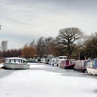 Buy canvas prints of The Frozen Lancaster Canal by Lilian Marshall