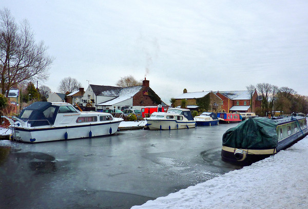 The Frozen Lancaster Canal Picture Board by Lilian Marshall