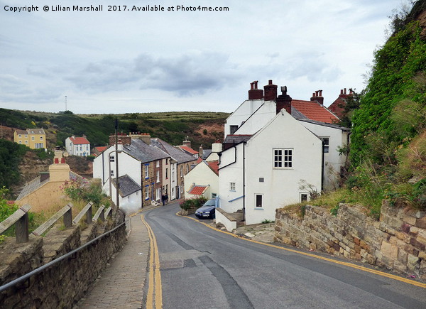 Down to the village of Staithes Picture Board by Lilian Marshall