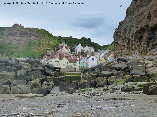 Staithes Fishing Village Picture Board by Lilian Marshall