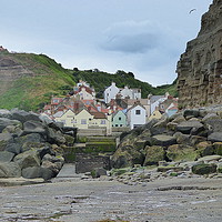 Buy canvas prints of Staithes Fishing Village by Lilian Marshall