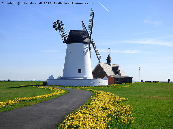 Lytham Windmill and Lifeboat Station. Picture Board by Lilian Marshall