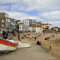 Buy canvas prints of St Ives Promenade and Harbour Beach.  by Lilian Marshall