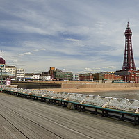 Buy canvas prints of Blackpool Promenade from North Pier.  by Lilian Marshall