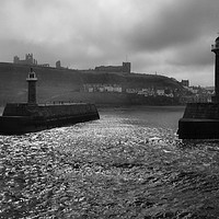 Buy canvas prints of Entrance to Whitby Harbour.  by Lilian Marshall
