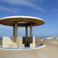 Buy canvas prints of A Shelter on Cleveleys Promenade. by Lilian Marshall