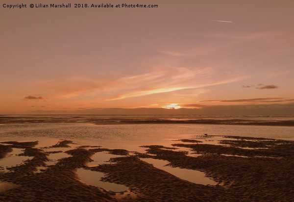 Sunset over Cleveleys Beach.  Picture Board by Lilian Marshall