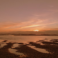 Buy canvas prints of Sunset over Cleveleys Beach.  by Lilian Marshall