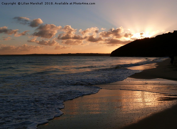 Sunset over Carbis Bay .  Picture Board by Lilian Marshall