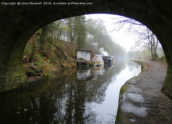Under the bridge on a misty day at Hebden Bridge. Picture Board by Lilian Marshall