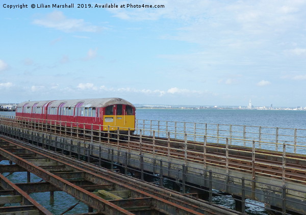 Train on Ryde Pier. Picture Board by Lilian Marshall