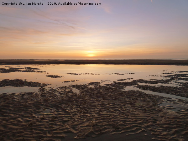 Sunset over Cleveleys Beach.  Picture Board by Lilian Marshall