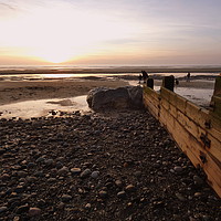 Buy canvas prints of Sunset over Cleveleys Beach.  by Lilian Marshall