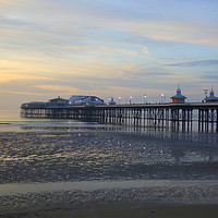 Buy canvas prints of Sunset over North Pier. Blackpool in Lancashire.  by Lilian Marshall