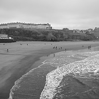 Buy canvas prints of Whitby West Cliff Beach  by Lilian Marshall