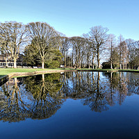 Buy canvas prints of Reflections in Towneley Park.  by Lilian Marshall
