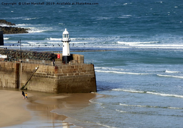 St Ives Lighthouse. Picture Board by Lilian Marshall