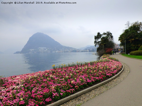 Foggy Lake Lugano.  Picture Board by Lilian Marshall