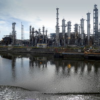 Buy canvas prints of Stanlow Oil Refinery.  by Lilian Marshall
