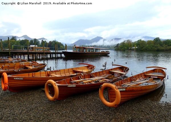 Grey skies over Derwentwater Lake. Picture Board by Lilian Marshall