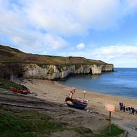 Buy canvas prints of The beach at North Landing Flamborough by Lilian Marshall