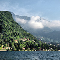 Buy canvas prints of Lake Como coastline.  by Lilian Marshall