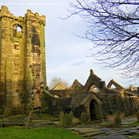 Buy canvas prints of The Thomas a' Becket church at Heptonstall . by Lilian Marshall