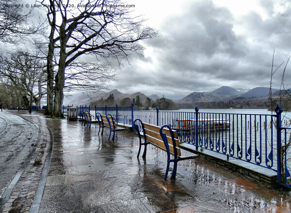A grey wet day in Keswick, Cumbria.  Picture Board by Lilian Marshall