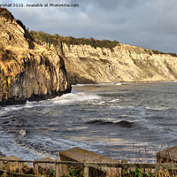 Buy canvas prints of The cliffs at Robin Hoods Bay  by Lilian Marshall