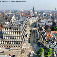 Buy canvas prints of Aerial view of Ghent. Belgium. by Lilian Marshall