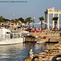 Buy canvas prints of Side { Seaday } Harbour, Turkey.  by Lilian Marshall