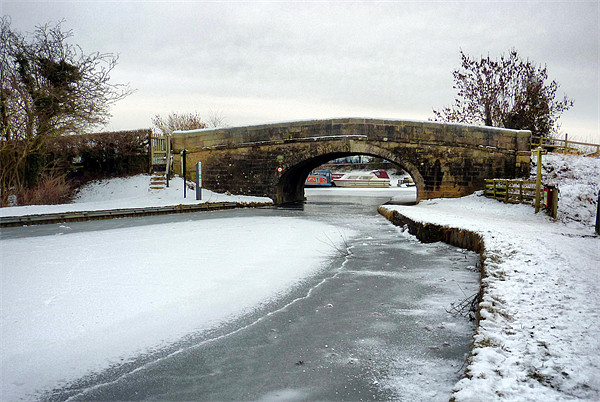 Frozen Lancaster Canal Picture Board by Lilian Marshall