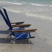 Buy canvas prints of Beach chairs at Anna Maria Island by Jan Ekstrøm