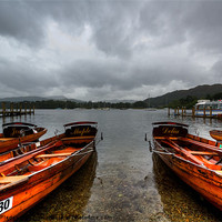Buy canvas prints of Boats in the rain by Sandra Pledger