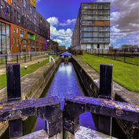 Buy canvas prints of Lock 3 Ashton Canal by Sandra Pledger