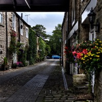 Buy canvas prints of Abbey Mews Whalley by Sandra Pledger