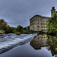 Buy canvas prints of Salts Mill, Saltaire by Sandra Pledger